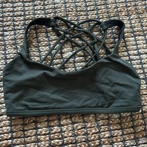 Lululemon Free to be wild strappy sports bra - army green / dark green - size 8